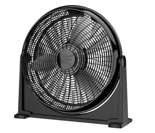 Lasko 20 in. 3 Speed Air Circulator Floor Fan for Home in Black with Wall Mount Option, Full Range Pivoting Head, Carry Handle