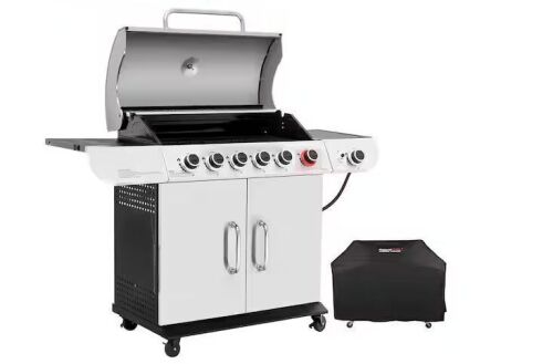 Royal Gourmet 6-Burner BBQ Liquid Propane Gas Grill with Sear and Side Burner with Cover, 71,000 BTU