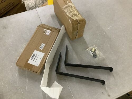 Lot of (3) Heavy Duty Black Steel Shelf Bracket, 2 Pack
