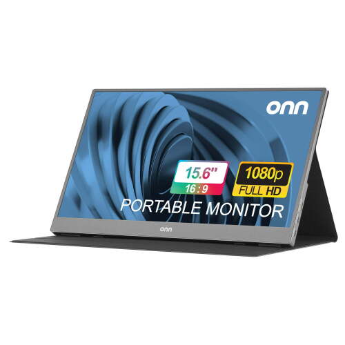 onn 15.6" FHD (1920 x 1080p) LCD Portable Office Monitor, with Cable, Black