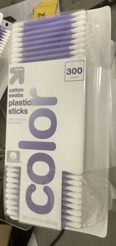 Up & Up Color Cotton Swabs Plastic Sticks 300 Count (Pack of 5)