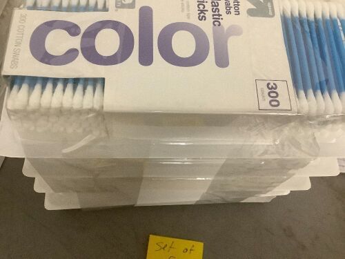Up & Up Color Cotton Swabs Plastic Sticks 300 Count (Pack of 5)