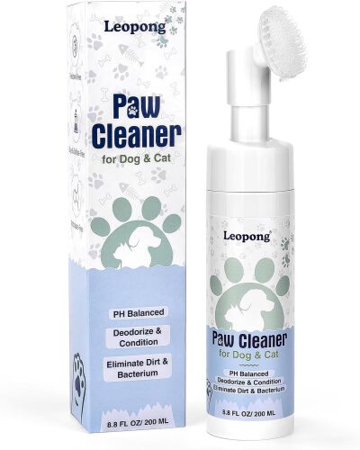 Leopong Dog Paw Cleaner Foam with Silicone Brush, 200ml