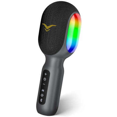 StageSound Wireless Bluetooth Karaoke Microphone, 5-in-1 Portable Handheld Mic with Dynamic RGB Lights, Mini Karaoke Machine for Car Travel Party, Recording, Duet Singing, Gift for Kids Adults