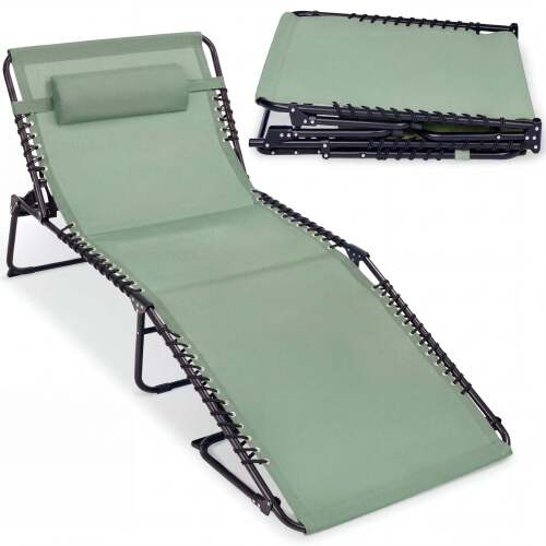 Extra Wide Patio Chaise Lounge Chair, Portable Folding Recliner