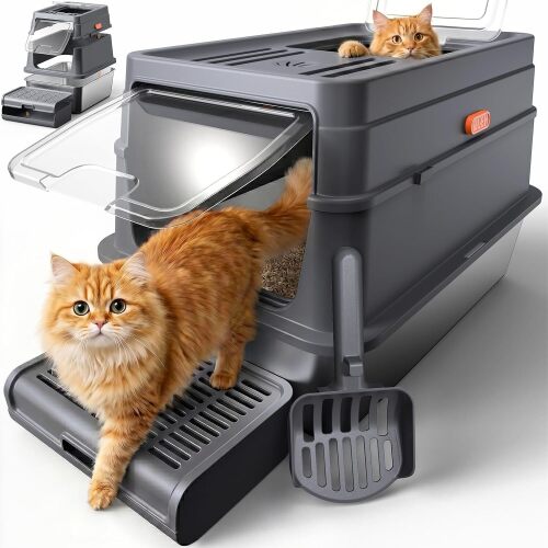 Powools Cat Litter Tray with Lid