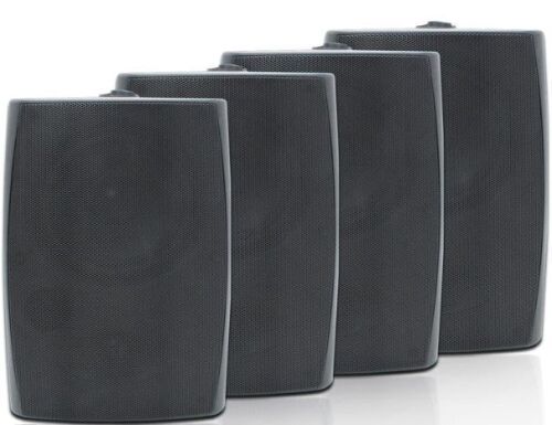 STUDIOFINIX 6.5" Outdoor Wall Speakers 800W / IP44 Weatherproof 4-Pack (2 Pairs)