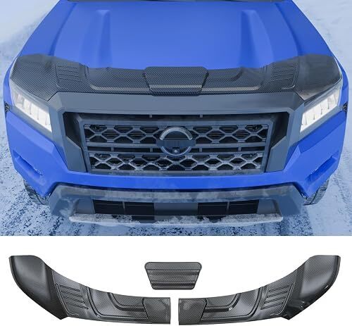 Hood Protector Compatible with 2022-2026 Nissan Frontier Hood Shield ABS Hood Deflector Hood Guard for 2024 Frontier Accessories (Glossy Carbon)