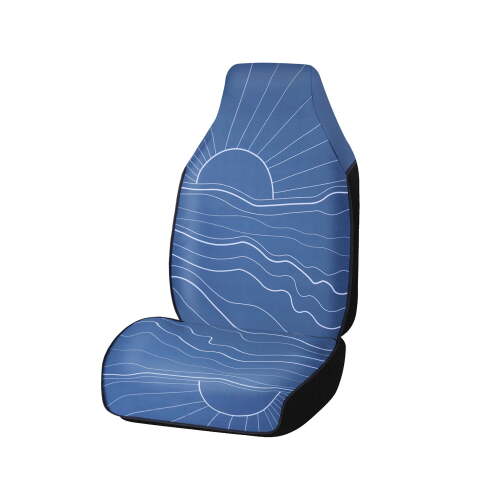 Ozark Trail (Set of 2) Piece Car Seat Towel Cover with Storage Bag, Non-Slip, Washable, Blue Sunburst Print