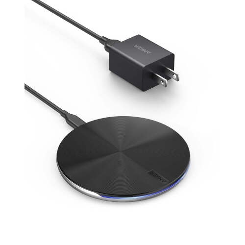 Anker PowerWave Pad Lite+ Wireless Charging Pad with Power Adapter, 5W - Black