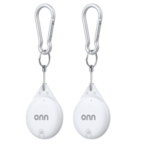 onn Item Locator, Compatible with iOS & Android, 2 Pack - White