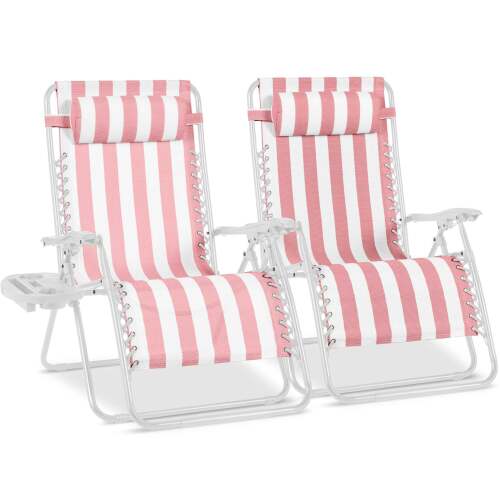 Set of 2 Extra Wide Adjustable Zero Gravity Patio Chair Recliners