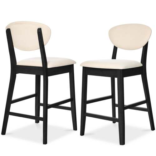 Set of 2 Modern Counter-Height Bar Stool Set W/ Upholstered Seat Cushion