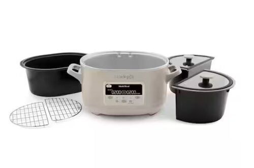 Crock-Pot 8 qt. Oat Milk Slow Cooker with Multicooker and 8 qt. Cooking Pot