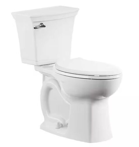 American Standard Rumson 2-Piece 1.28 GPF Single Flush Elongated Toilet in White Seat is Included