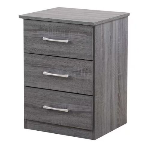 Boston 3-Drawer Gray Nightstand (24 in. H x 18 in. W x 16 in. D)