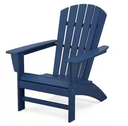 POLYWOOD Grant Park Traditional Curveback Adirondack Chair in Navy