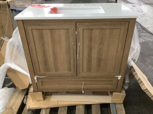 Home Decorators Collection Moorside 36" Sweet Maple Bathroom Vanity - Damaged Top
