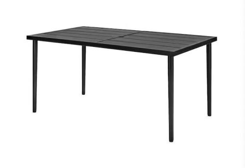 StyleWell Tucker Rectangular Steel Slat Top Outdoor Dining Table