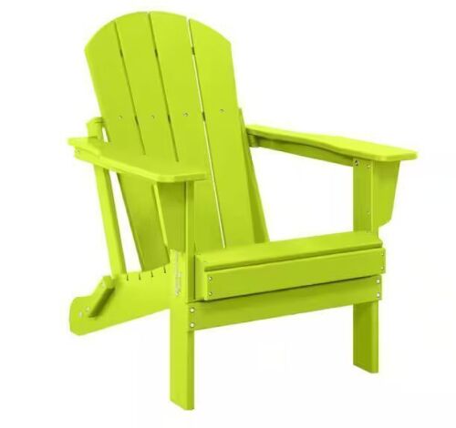 WESTIN OUTDOOR Laguna Fade Resistant Outdoor Patio HDPE Poly Plastic Classic Folding Adirondack Lawn Chair in Lime