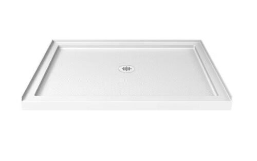 DreamLine SlimLine 42 in. L x 36 in. W x 2 3/4 in. H Alcove Single Threshold Shower Pan Base with Center Drain in White