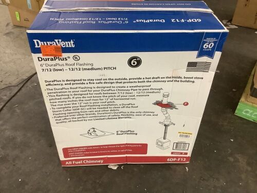 DuraVent DuraPlus All-Fuel Chimney 6in. Diameter Roof Flashing, 7/12-12/12