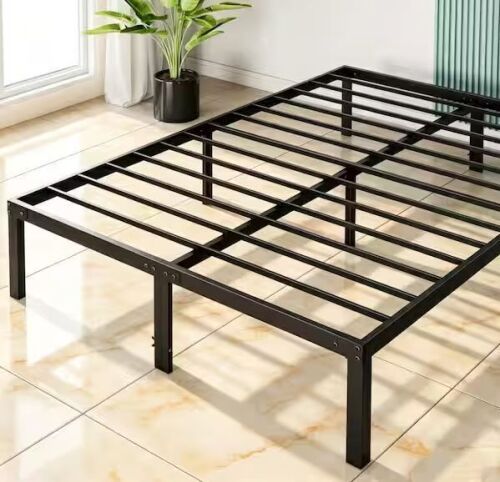 Black Heavy Duty Metal King Size Platform Bed Mattress Foundation with Steel Slat Support, No Box Spring Needed