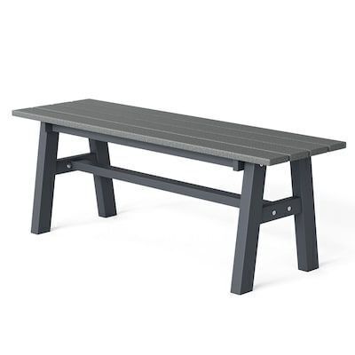47 In. HDPE Patio Bench with Metal Legs