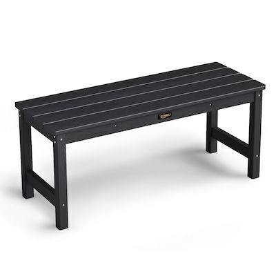 VINGLI 40in HDPE Bench Weatherproof with Wood Grain Texture and Stainless Steel Hardware 660lbs Capacity
