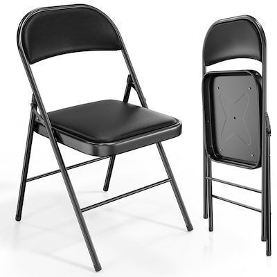 VINGLI 2 Pack Metal Folding Chair with Padded Seats
