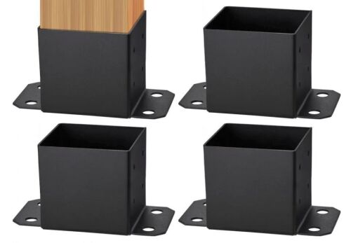 VEVOR 6x6 Post Base, Inner Size 5.6"x5.6", Heavy Duty Powder-Coated Matte Black, 4pc