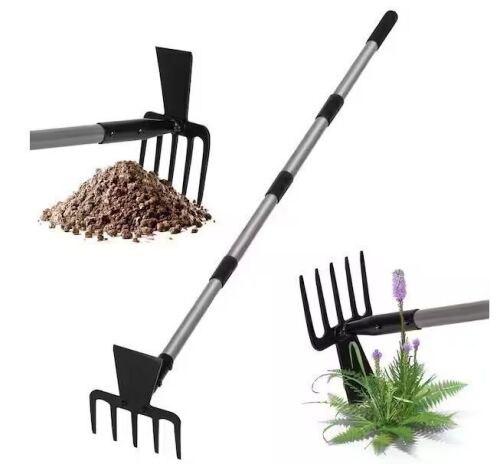 63 in. Steel Stirrup Hoe 2 in 1 Garden Hoe with Adjustable Metal Long Handle