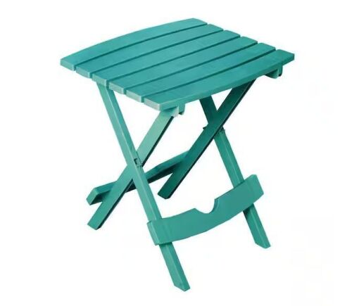 Quik-Fold 20 in. Resin Teal Square Patio Side Table