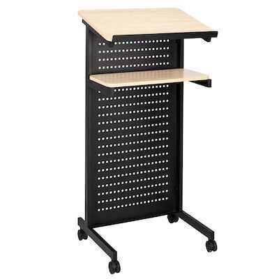 VINGLI 45-in H Height Adjustable Portable Podium with Storage Shelf