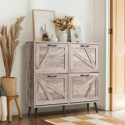 Shoe Cabinet with 4 Flip Drawers 41.7In