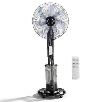 18 inch 3-Speed Pedestal Misting Fan with Water Tank