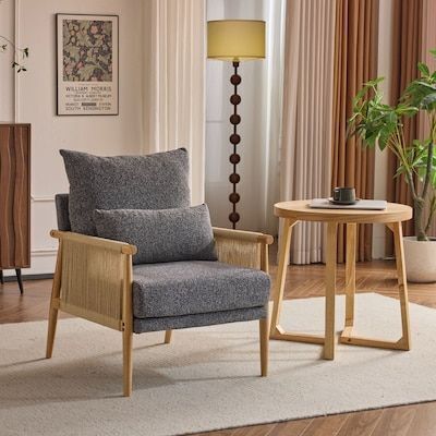 Dark Gray Chenille Accent Chair