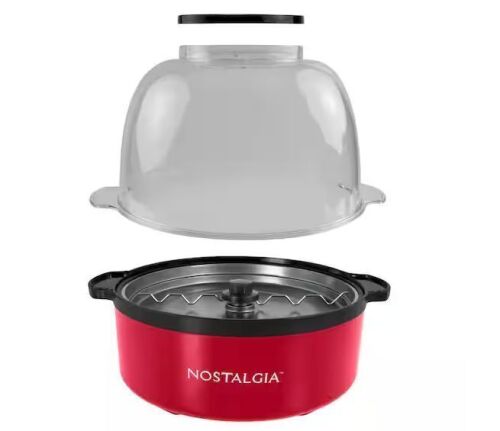 Nostalgia 750-Watt 192 oz. Stainless Steel Stirring Popcorn Machine - Red