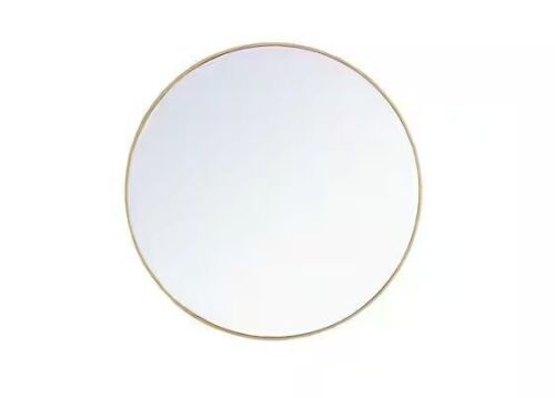 Timeless Home 42 in. W x 42 in. H x Contemporary Metal Framed Round Brass Mirror
