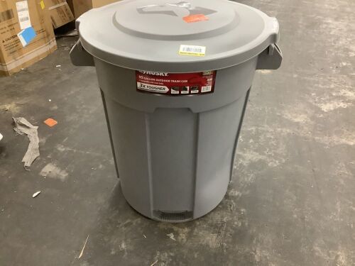 Husky 55 gal. Grey Heavy Duty Commercial Outdoor Trash Can with Domed Lid