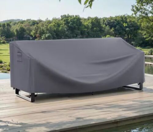 83 in. W x 34 in. D x 28 in. H Garden Large Gray Outdoor Patio Sofa Oxford Fabric Cover