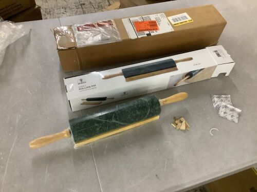 Fox Run Green Marble Rolling Pin/Base - Damaged Handle