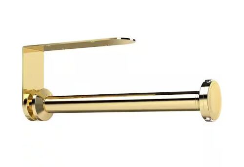 Wall-Mount Gold Stainless Steel Paper Towel Holder Under Cabinet with Damping Function
