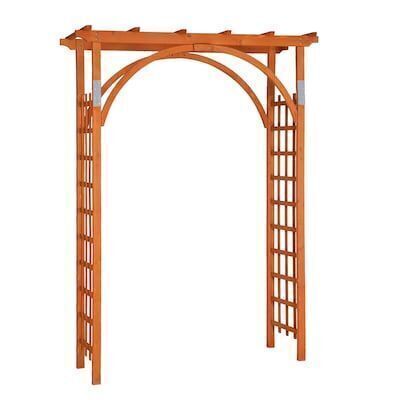 VINGLI 63W x 85H Flat Top Wooden Garden Arbor