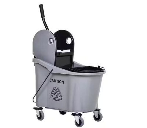 HomCom 9.5 Gal. Grey Mop Bucket with Wringer