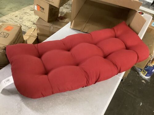 Jordan Manufacturing 44 in. L x 18 in. W x 4 in. T Tufted Outdoor Wicker Bench Cushion in Pompeii Red
