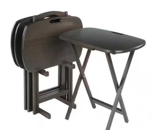 Winsome Wood Lucca 22 in. Oyster Gray 5-Piece Snack Table Set