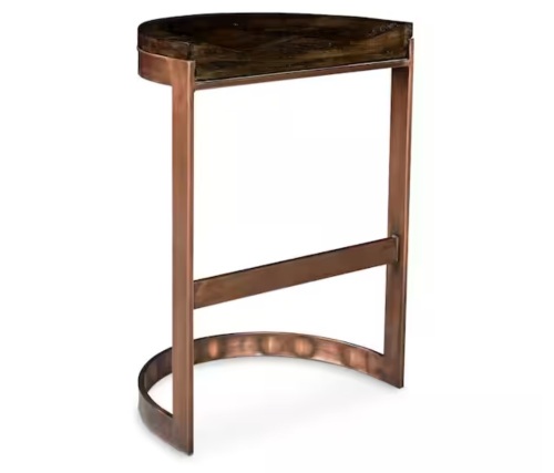Nadaal Studios Case 26 in. Industrial Mango Wood Counter Stool with Iron Base, Brown