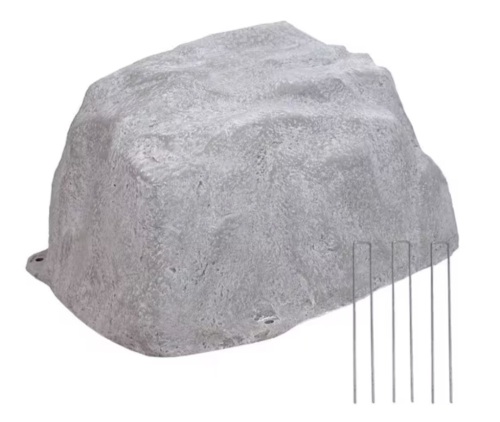 Sunnydaze Polyresin Low-Profile Landscape Rock with Stakes - Gray