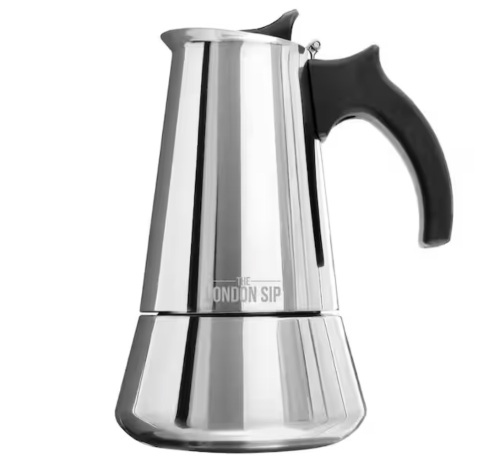 London Sip Stovetop Espresso Maker, Silver, 3-Cup